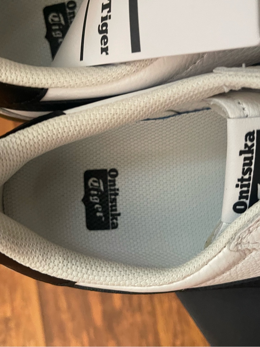 Onitsuka Tiger by Asics White Leather Sneakers with Black Stripes - Picture 10 of 15